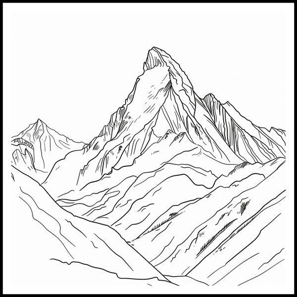 Plakat 100x100cm Górski Szkic zdjęcie 3