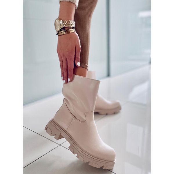Botki z prostą cholewką Beige r.41 zdjęcie 4