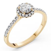 pierścionek z żółtego srebra 925 z diamentem (brylantem) 0,79 ct lab