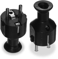 wtyczka prosta rozbieralna uni-schuko, 2p+z 16a, 250v czarna - vt-301-0045