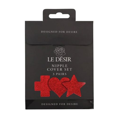 Nipple Cover Set - Cross Star Heart - Red na Arena.pl