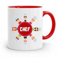 Kubek Czerwony Prezent Dla Kucharza Kucharki Chef Z Nadrukiem Ze Zdjęciem