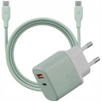 Ładowarka sieciowa Bazic GoPort Velox Kit USB-C/USB-A GaN 35W z kablem ziel