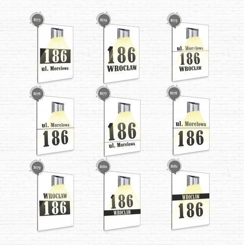 duża biała TABLICZKA lampka solarna ADRESOWA różne wzory dibond 40x30 na Arena.pl