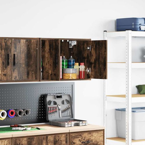 Garażowa szafka ścienna z drewna klejonego opalanego dębem na Arena.pl