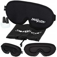 Opaska maska na oczy 3D PREMIUM do spania podróży lepszy sen relaks CZARNA