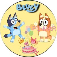 Opłatek na tort Urodziny Bluey Pies Piesek Postać Tekst Gratis 20 cm Gruby