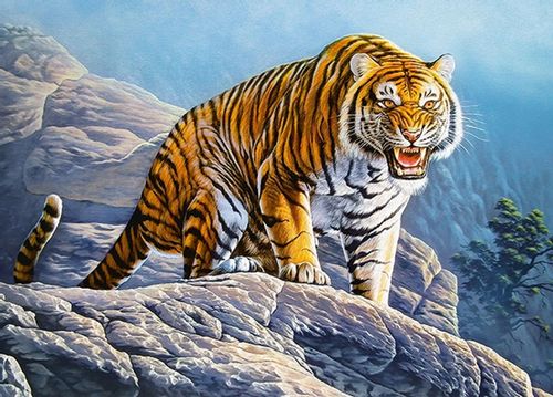 Puzzle 180 el. tiger on rock na Arena.pl