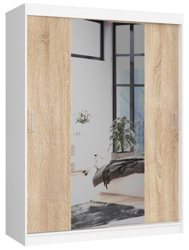 SZAFA PRZESUWNA 150cm CLP BIAŁA / SONOMA na Arena.pl