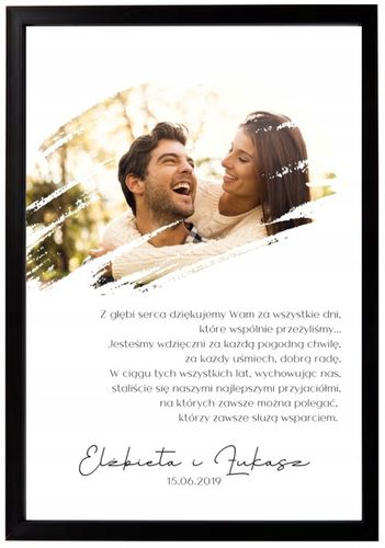 Podziękowania dla rodziców na ślub wesele prezent na Arena.pl