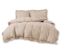 Pościel Z Falbaną 200X220 Beżowa 2592