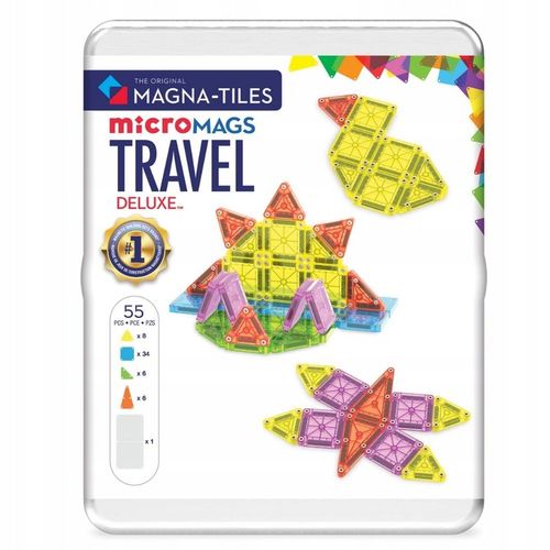 Klocki Magnetyczne Travel microMAGS XL 55 el. Magna-Tiles duże pudełko na Arena.pl