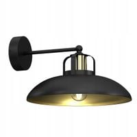 Kinkiet FELIX Czarny Złoty Metalowy Klosz 1xE27 Lampa ścienna do Pokoju Dom