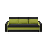 Kanapa z funkcją spania, AURELO, 220x92x92 cm, czarny, zielony | TYLETEGOTU