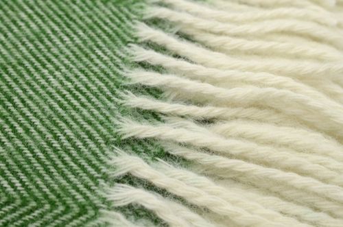 Koc Z Wełny Nowozelandzkiej 150X200 Romby Zielony na Arena.pl