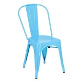Krzesło Paris niebieskie inspirowane Tolix