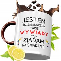 Kubek Bordowy Dla Dziennikarza Na Urodziny Prezent Z Nadrukiem Ze Zdjęciem