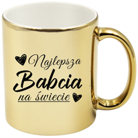 KUBEK ZŁOTY PREMIUM PREZENT DZIEŃ BABCI RÓŻNE WZORY BABCIA