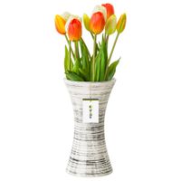 Wazon Ceramiczny Klepsydra  Biały czarny flakon