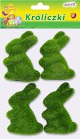 króliczki flokowane dekoracyjne, wys. 8cm, op. 4szt. WPK-4758