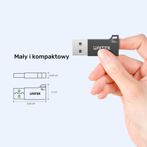 Unitek Adapter USB-A do USB-C 10Gbps czarny A1049ABK01 na Arena.pl