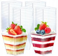 PUCHARKI KWADRATOWE 120ML50SZT FINGERFOOD POJEMNIKI WIELORAZOWE(BEZ OPŁAT)
