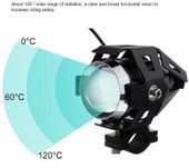 Halogen motocyklowy reflektor U5/10W led kolor czarny