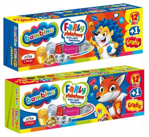 BAMBINO FARBY PLAKATOWE 12 KOL + 1 20 ML na Arena.pl