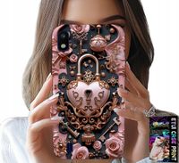 ETUI DO SAMSUNG A10 - KOBIECE, MODNE WZORY, KŁÓDKA SERCE RÓŻA