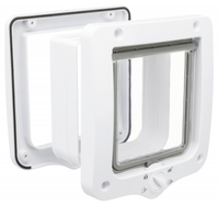 TRIXIE 4-Way Drzwi klapka przejście dla kota psa z tunelem białe