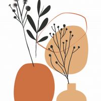 Plakat 20x20cm Botaniczny Pastel