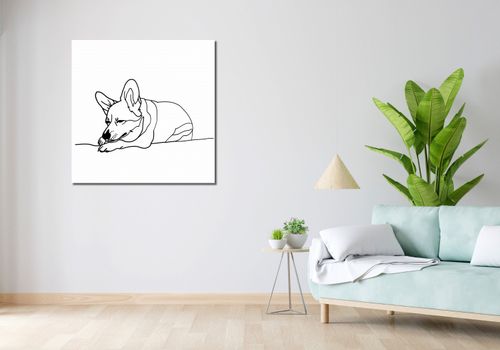 Obraz 90x90cm Śpiący Corgacz na Arena.pl