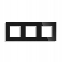 RAMKA SZKLANA PANEL FLEX POTRÓJNA 3F SZKLANA DO WŁĄCZNIKÓW KONTAKTÓW CZARNY
