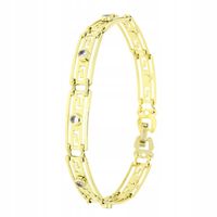 Bransoletka pozłacana 14K grecka z cyrkoniami 19,5 cm