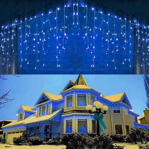 SOPLE 600 LED KURTYNA + FLASH LAMPKI ZEWNĘTRZNE Choinkowe Niebieskie 28M na Arena.pl