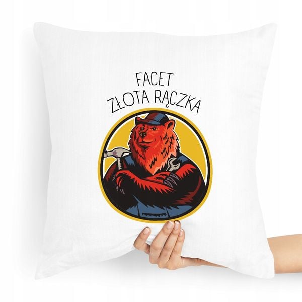 Poduszka Prezent Dla Chłopaka Facet Złota Rączka Z Nadrukiem Ze Zdjęciem zdjęcie 1