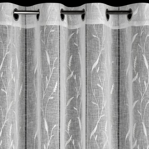 Firana gotowa Melody 140x250 biała haft przelotki na Arena.pl