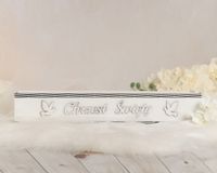 Białe pudełko na świecę do Chrztu Świętego z elementami 3D PCS-6