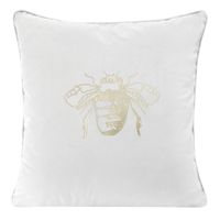 POSZEWKA PSZCZOŁA WELUR VELVET 45X45 CM BIAŁA