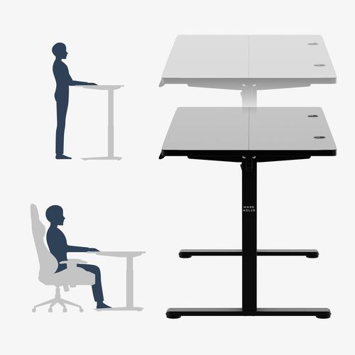 Biurko regulowane elektryczne MARK ADLER czarne komputerowe uchwyt na Arena.pl