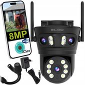 KAMERA WIFI IP 8MP 3 OBIEKTYWY OBROTOWA ZEWNĘTRZNA DETEKCJA ZOOM ISCEE 3w1