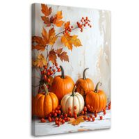 Obraz na płótnie, Jesienna kompozycja z dyniami dekoracja