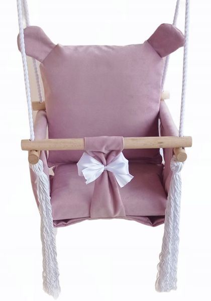 HUŚTAWKA DLA DZIECI miś kolor RÓŻOWY zdjęcie 1