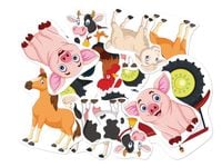 Dekoracja dwustronna Zwierzątka Farma, 12 szt.