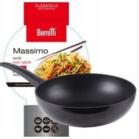 PATELNIA WOK INDUKCJA GAZ DO DAŃ CHIŃSKICH 28CM DO BERRETTI MASSIMO SOLIDNA