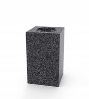 Wazon Granitowy Nagrobny Na Cmentarz Ciemny Grafit 28cm Kwadratowy Granit