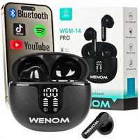 SŁUCHAWKI BEZPRZEWODOWE DOUSZNE WENOM WGM 14-PRO ANC 2 MIKROFONY LED EKRAN