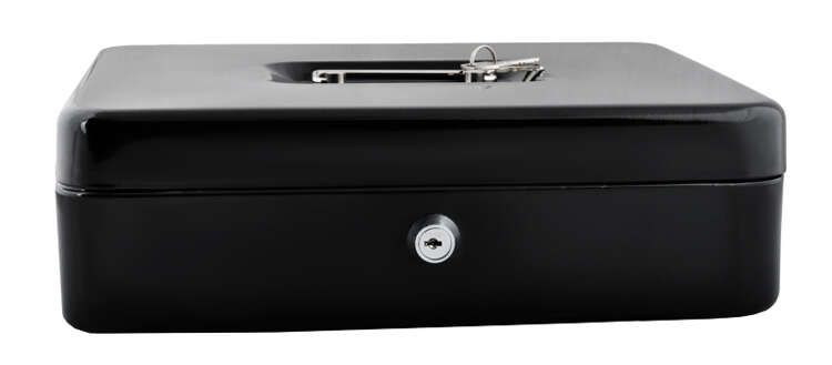 Kasetka na pieniadze duza czarna zdjęcie 5