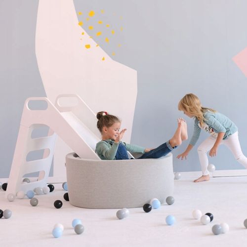 Suchy Basen bez piłek 90x30 dla Dzieci Szary Smart Okrągły MISIOO na Arena.pl