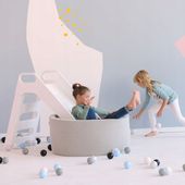 Suchy Basen bez piłek 90x30 dla Dzieci Szary Smart Okrągły MISIOO